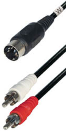 Cabo Conexao Din Macho 5 Pinos P/ 2 Rca Macho 1.5m