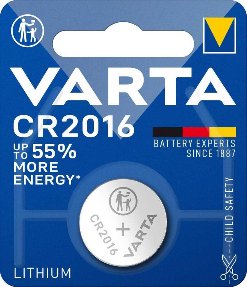 Pila Botón de Litio Cr2016 de La Batería | 3 V Dc | 87 Mah | 1-Blíster | Plata