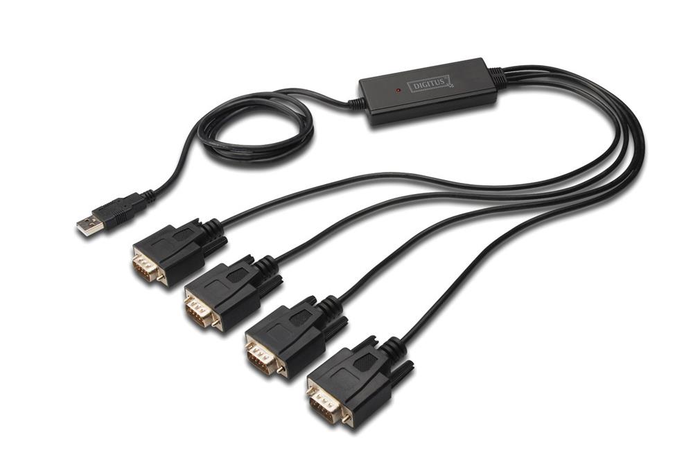 Digitus Usb 2.0 To 4xrs232 Cable Usb To Serial Adapter,  1,5m