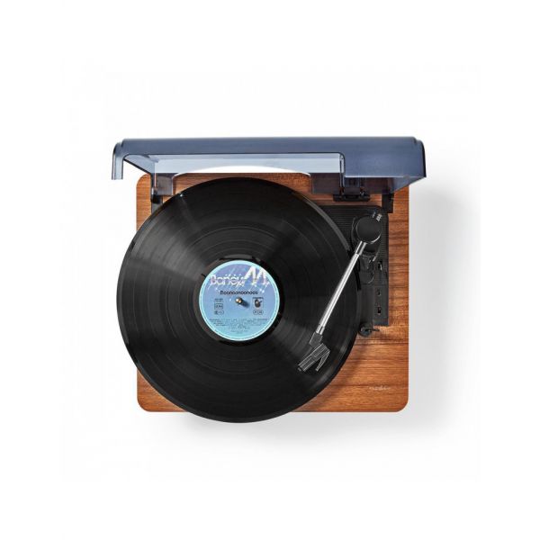 Gira-discos 9 W Com Tampa E Bluetooth ® Castanho