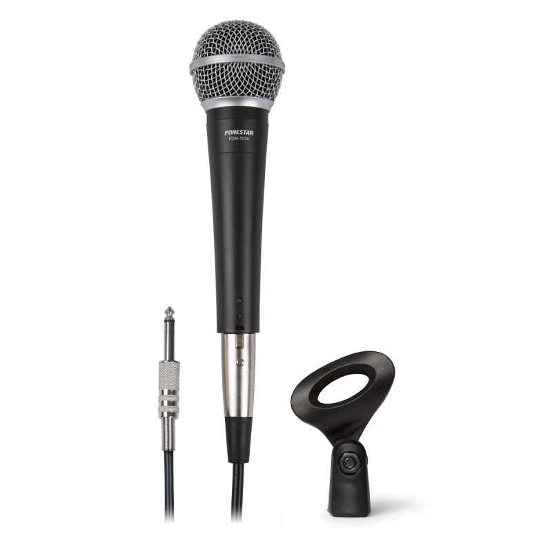 Microfone Dinâmico de Mão Unidirecional. 40-15.000 Hz. Sensibilidade -56db (V/Pa) a 1khz