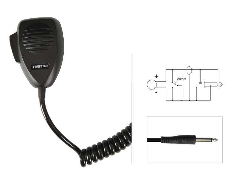 Microfone Dinâmico de Comunicações. 100-6.000 Hz. Sensibilidade -68 Db (V/Pa) a 1khz.