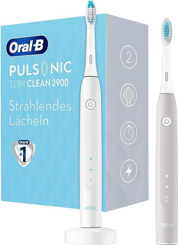 Braun Oral-B Oralb Toothbrush Pulsonic Slim Clean 2900 With 2nd Handle White Grey (305354)