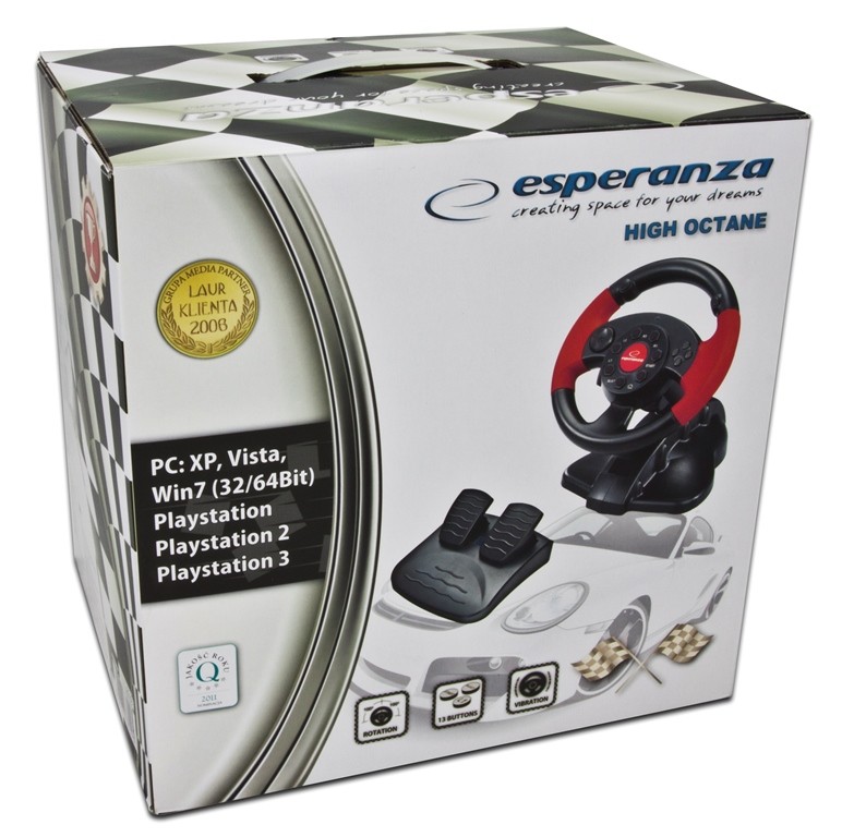 Esperanza Gaming Steering Wheel Pc/Psx/Ps2/Ps3 Usb High Octane