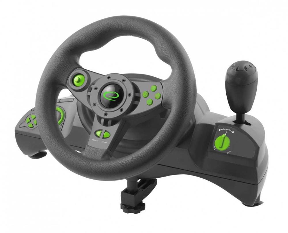 Esperanza Egw102 Gaming Controller Steering Wheel Pc Playstation 3 Digital Usb Black Green