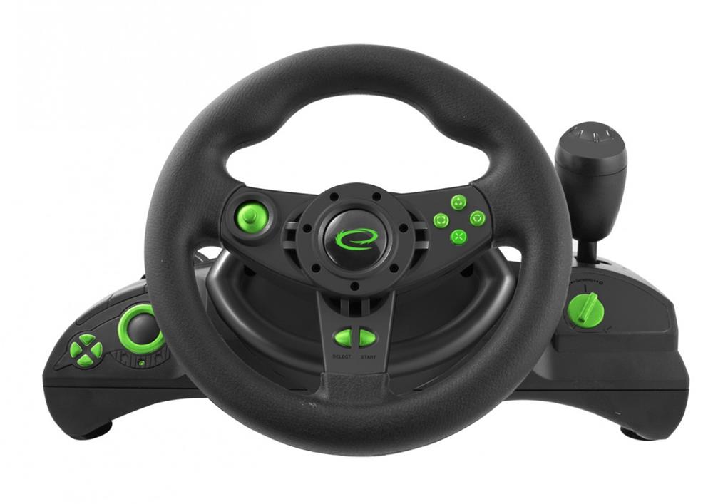 Esperanza Egw102 Gaming Controller Steering Wheel Pc Playstation 3 Digital Usb Black Green