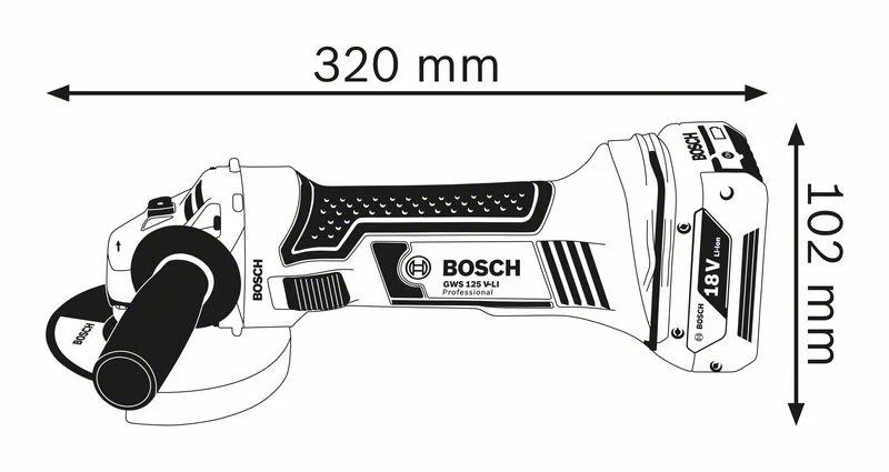 Bosch Gws 18v-7 125 Mm L-Boxx Cordless Angle Grinder