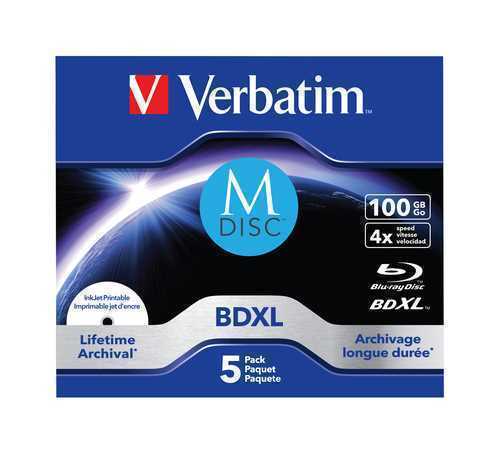 1x5 Verbatim M-Disc Bd-R Blu-Ray 100 Gb 4x Velocid