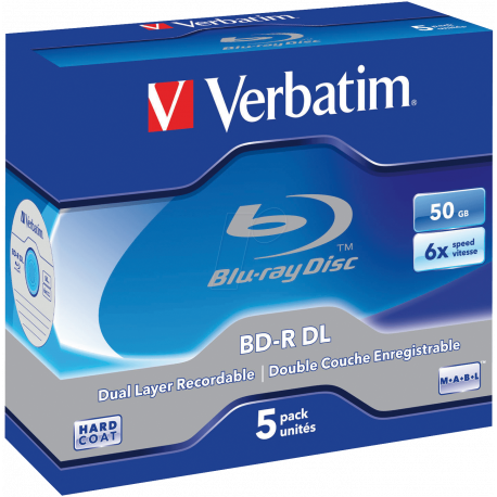 Bluray Verbatim 50gb 5pcs Spin 6x Withe Blue Surface