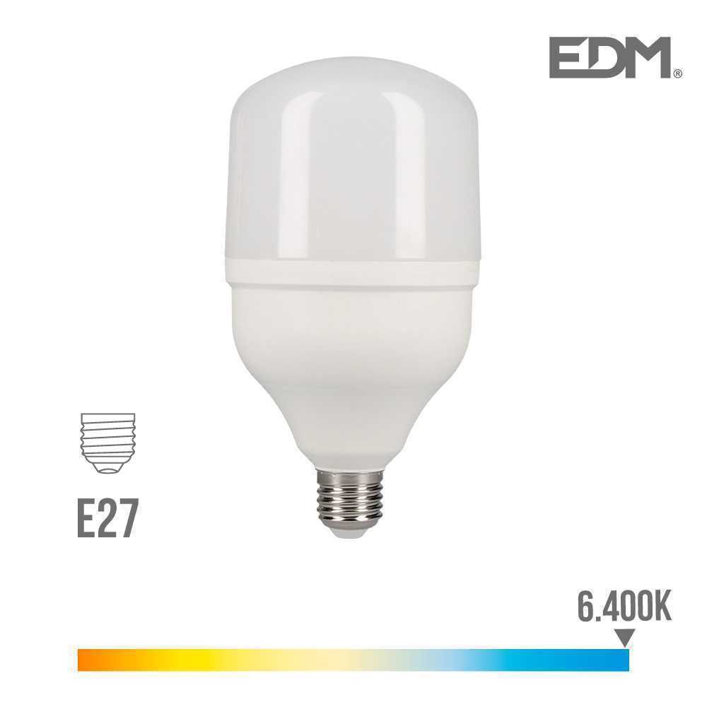 Lâmpada LED Industrial E27 30w 2400lm 6400k Luz Fria Ø10x20cm Edm