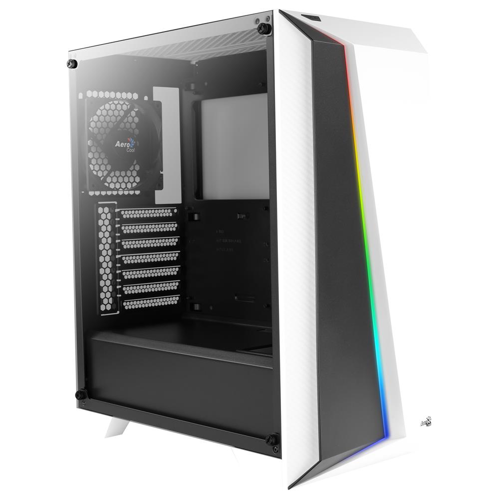 Caixa Gaming Atx Aerocool Cylon Pro Lateral em Vidro Temperado RGB Branco