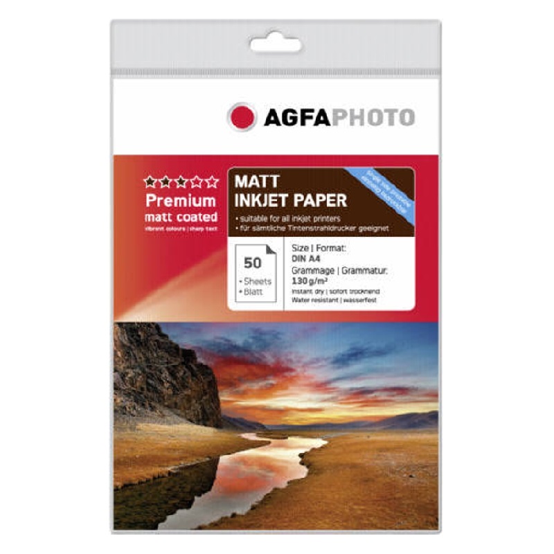 Agfaphoto Premium Estucado Mate 130 G a 4 50 Folh.
