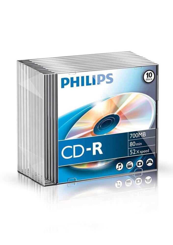 1x10 Philips CD-R 80 min 700 MB 52x SL