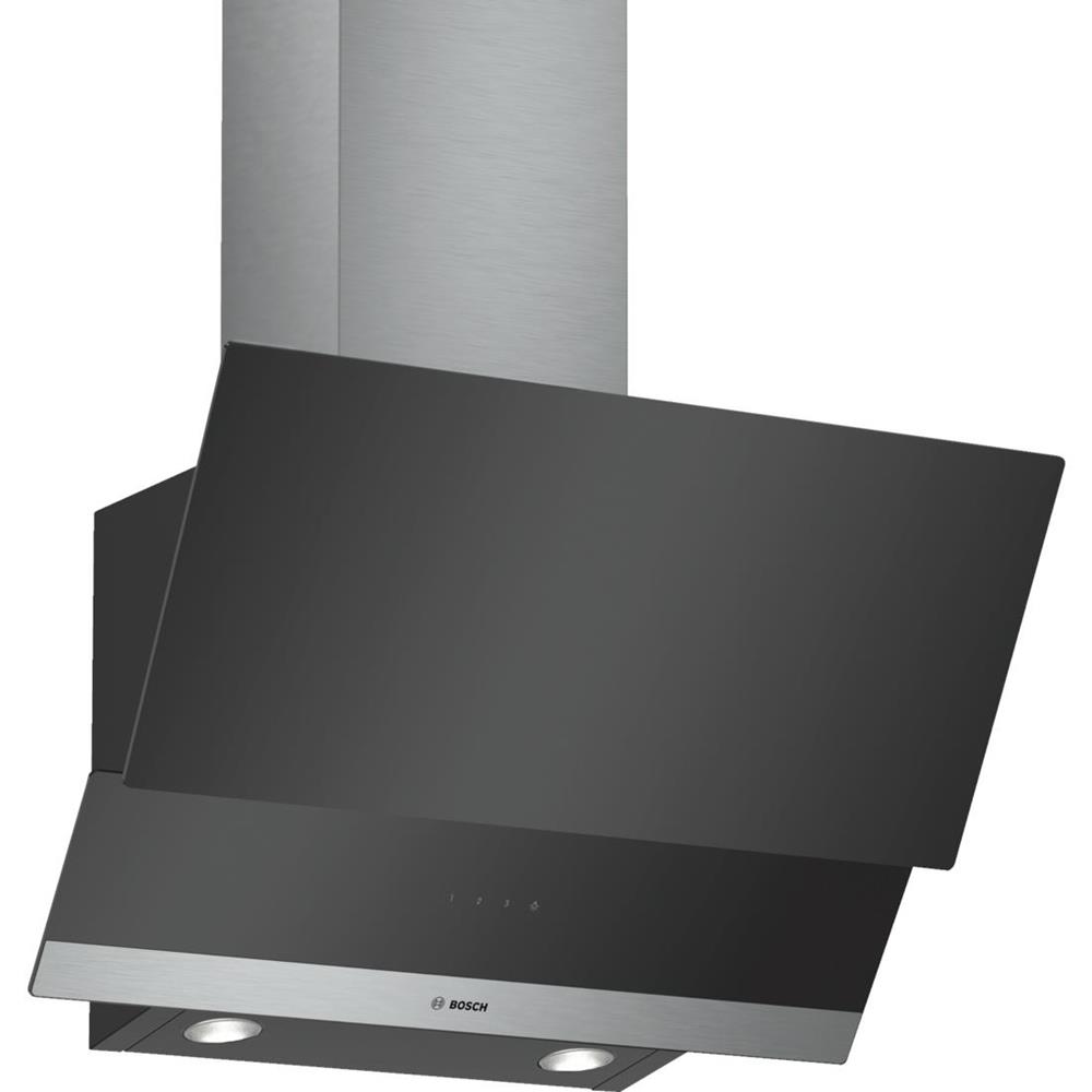 Bosch Dwk065g60 Cooker Hood 530 M3/H Wall-Mounted Black Stainless Steel