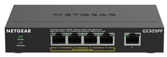 Hub Switch 5ptos 10/100/1000 Netgear Gs305pp-100pe