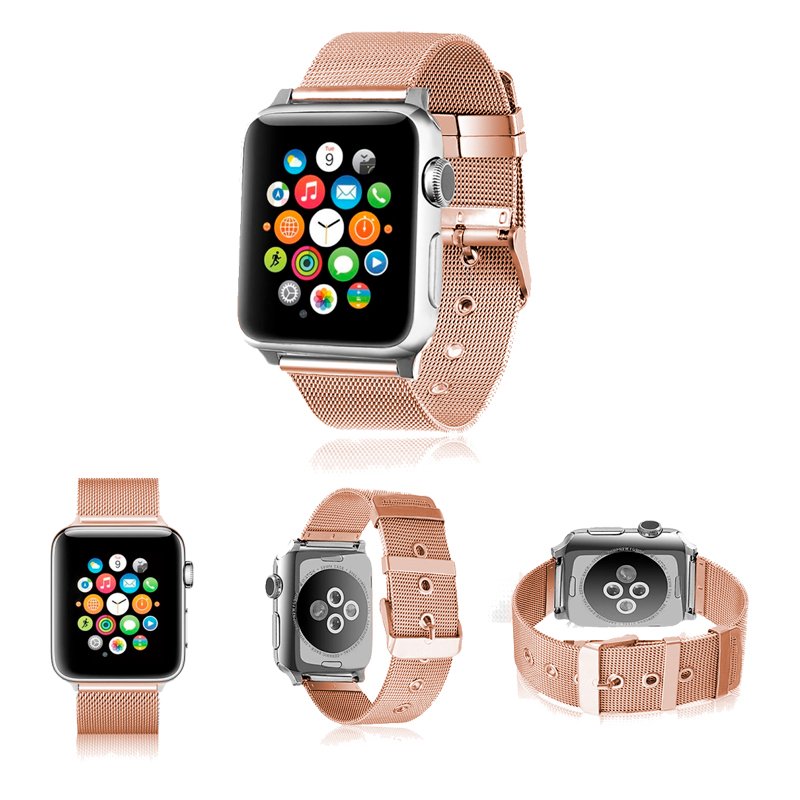 Correia Cool para Apple Watch Series 1 / 2 / 3 / 4 / 5 / 6 / 7 / 8 / Se (38 / 40 / 41 Mm) Metal Rose