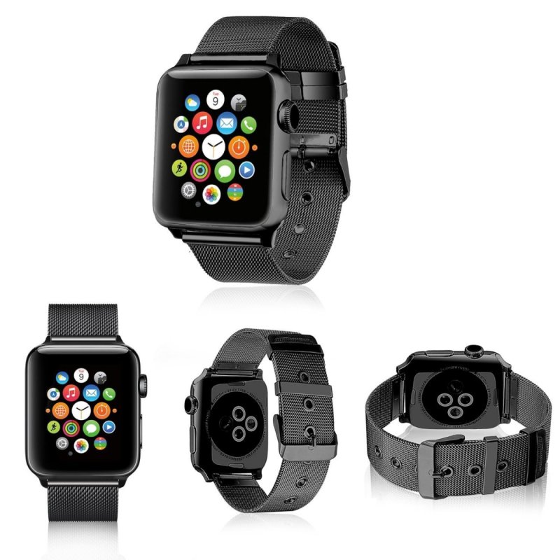 Correia Cool para Apple Watch Series 1/2/3/4/5/6/7/8/Se (42/44/45 Mm) Metal Black