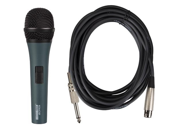 Microfone Dinâmico Preto com Estojo de Transporte