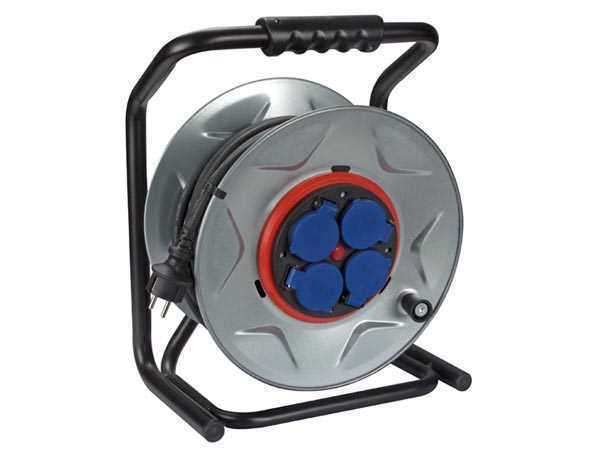 Professional Neoprene Cable Reel With Anti-Twist System - 40 M - 3g2.5 - 4 Sockets - French Socket