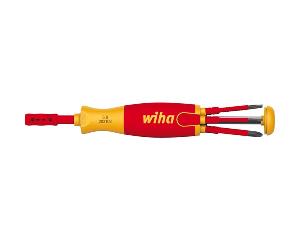 Wiha Screwdriver With Bit Magazine Liftup Electric Phillips, Plusminus/Pozidriv, Slotted With 6 Slim