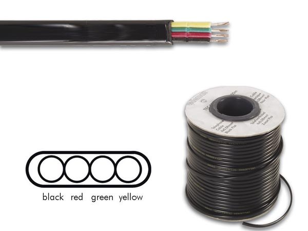 Telephone Cable 4 X 0.08mm Black Flat