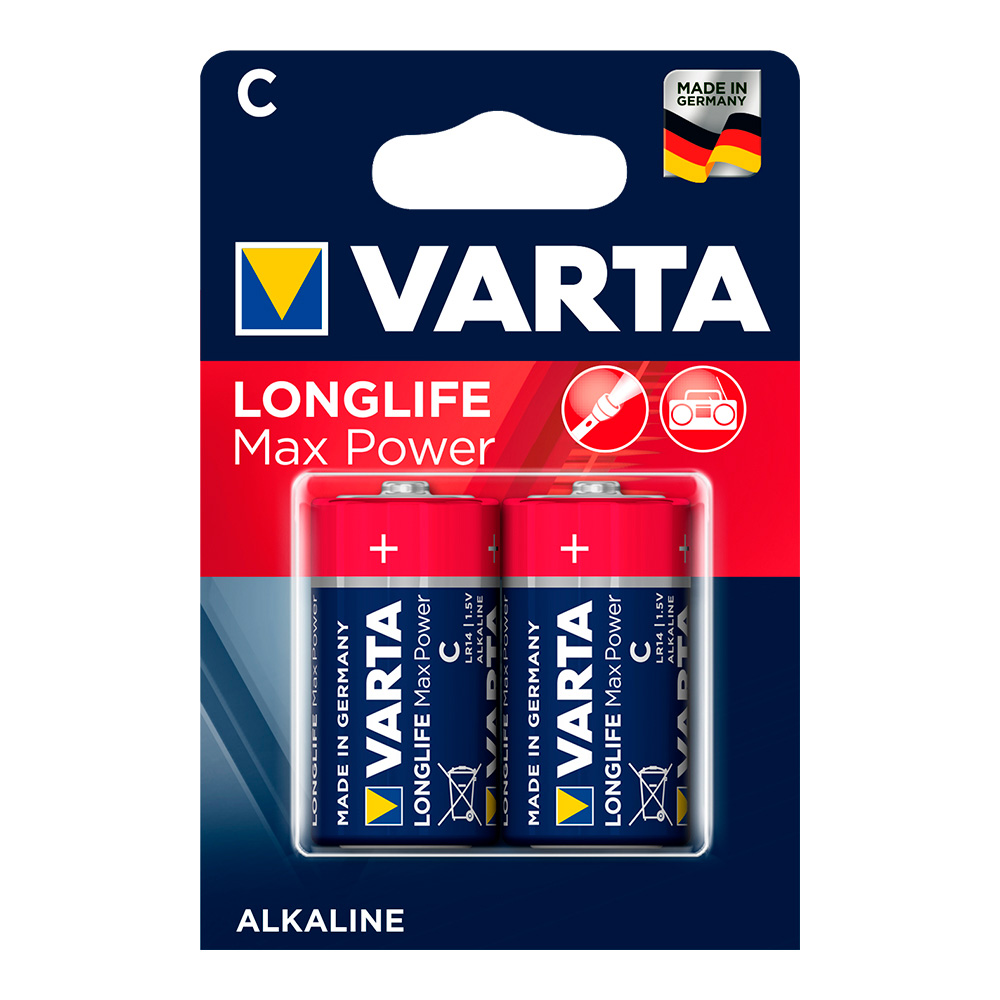 Pilha Varta Long Life Max Power C - Lr14 (Blíster 2 Unid.) Ø26,2x50mm