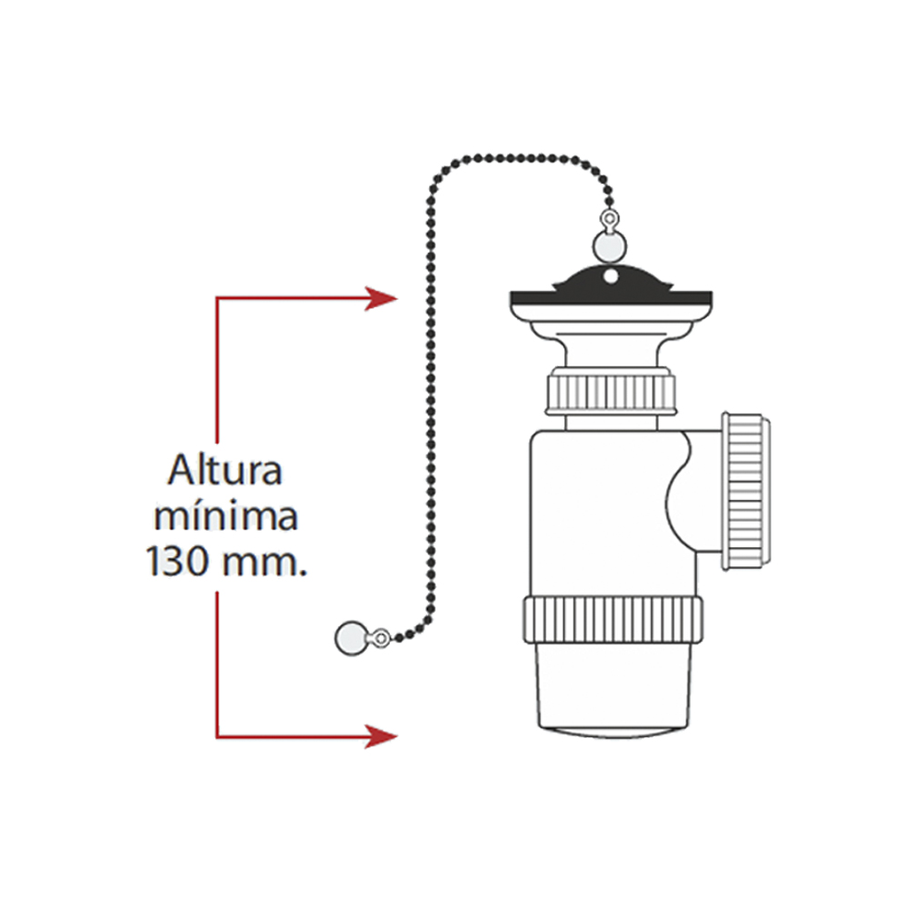 Mini Sifão Garrafa Extensível V70 com Corrente e .