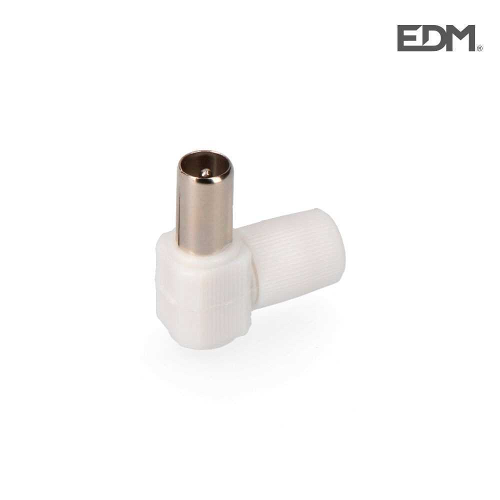 Ficha Tv Macho Curva 9,5mm Edm Embalada