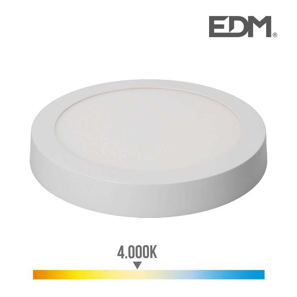 Downlight LED Superfície Redondo 20w 1500lm 4000k Luz Dia Branco Ø22,5x4cm Edm