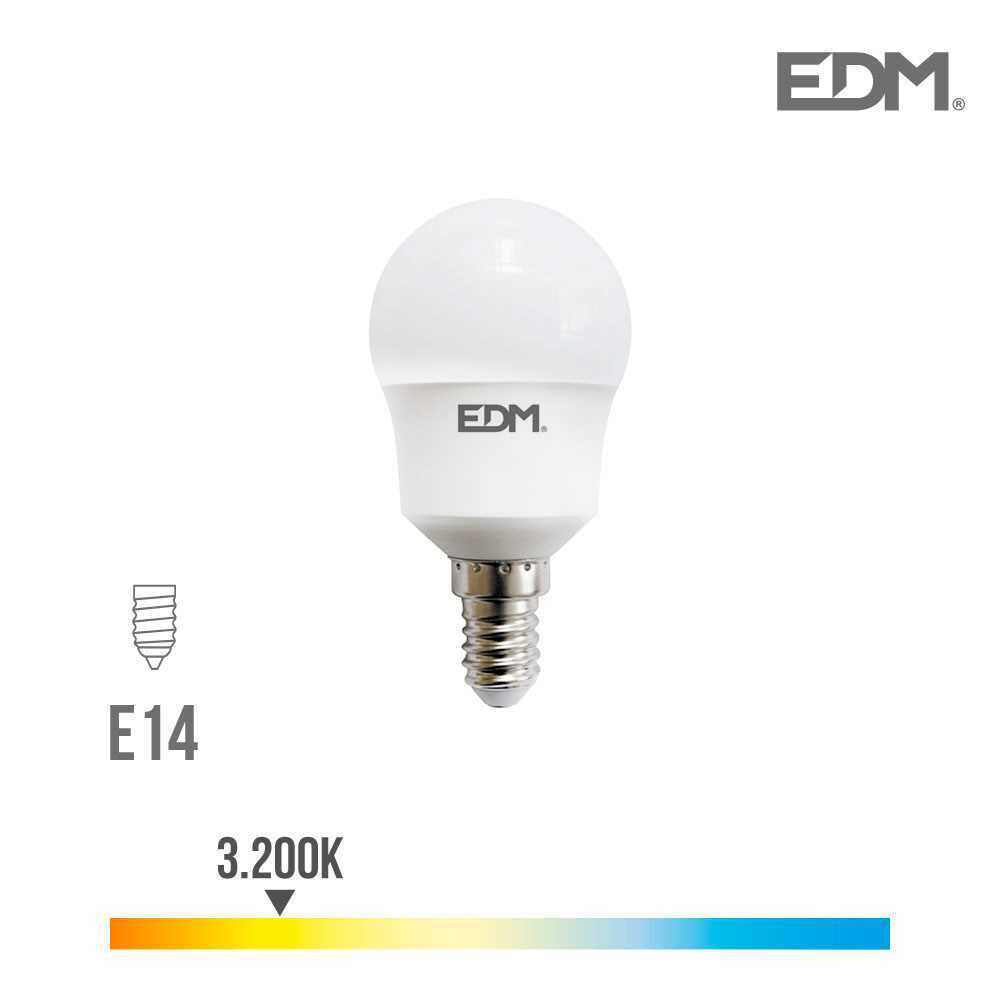 Lâmpada Esférica LED E14 8,5w 880lm 3200k Luz Quente Ø4,5x8,7cm Edm