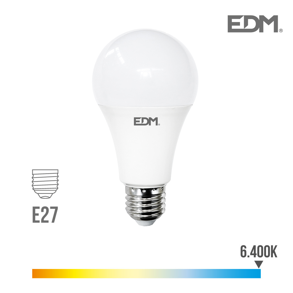 Lâmpada de LED Standard E27 24w 2700lm 6400k Luz Fria Ø7x13,6cm Edm