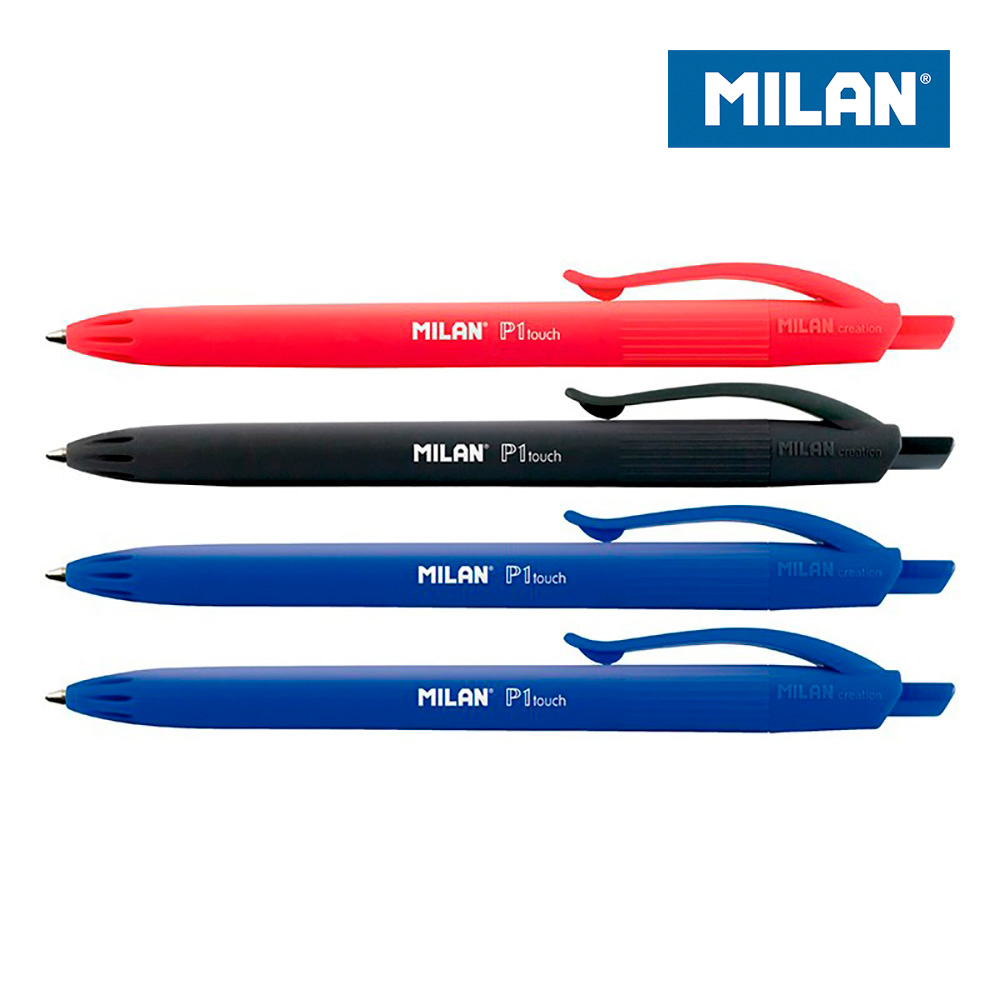 Blíster 4 Bolígrafos P1 Touch (2 Azul, Negro Y Rojo) Milan Bwm10254