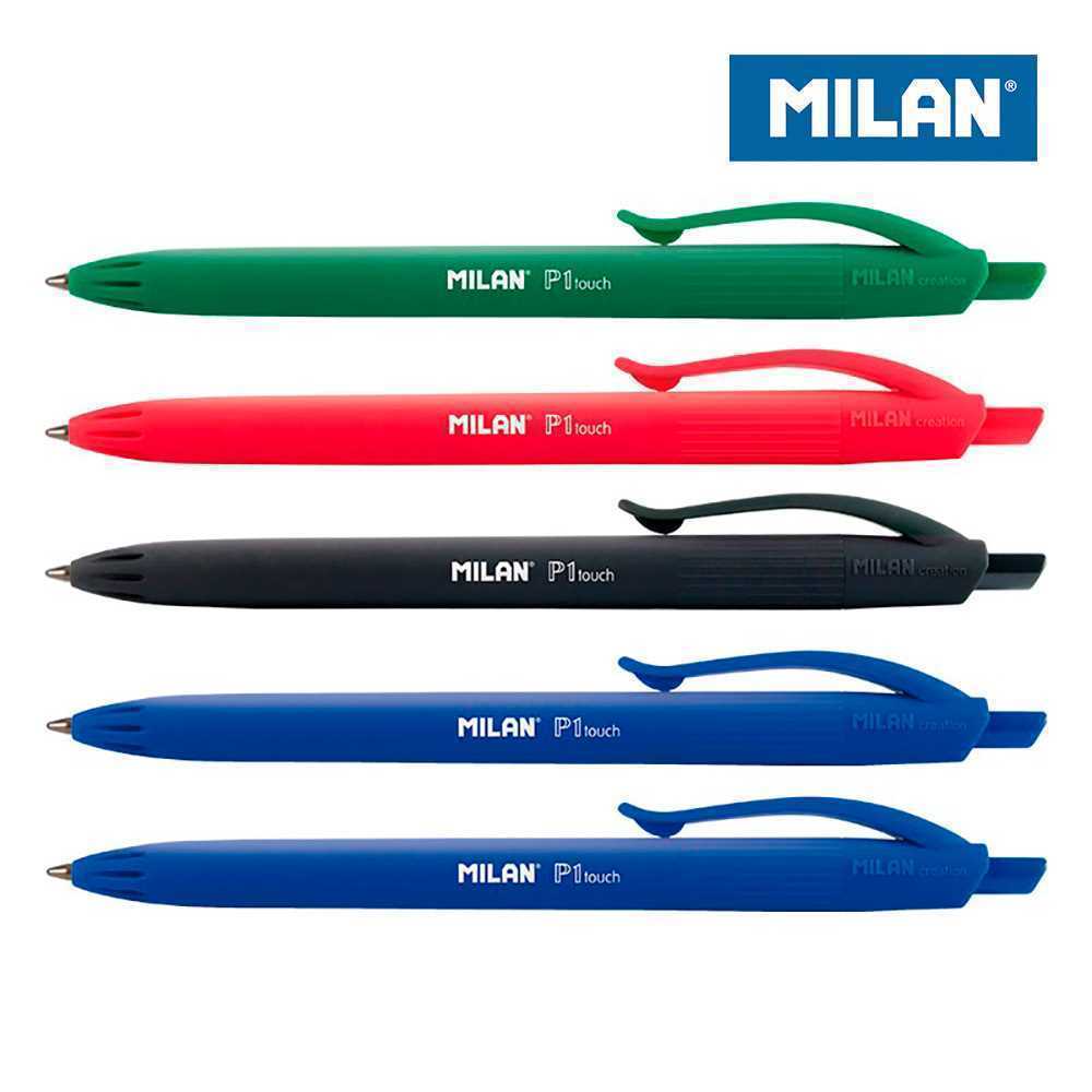 Blíster 5 Bolígrafos P1 Touch (2 Azul, Negro, Rojo Y Verde) Milan Bwm10321