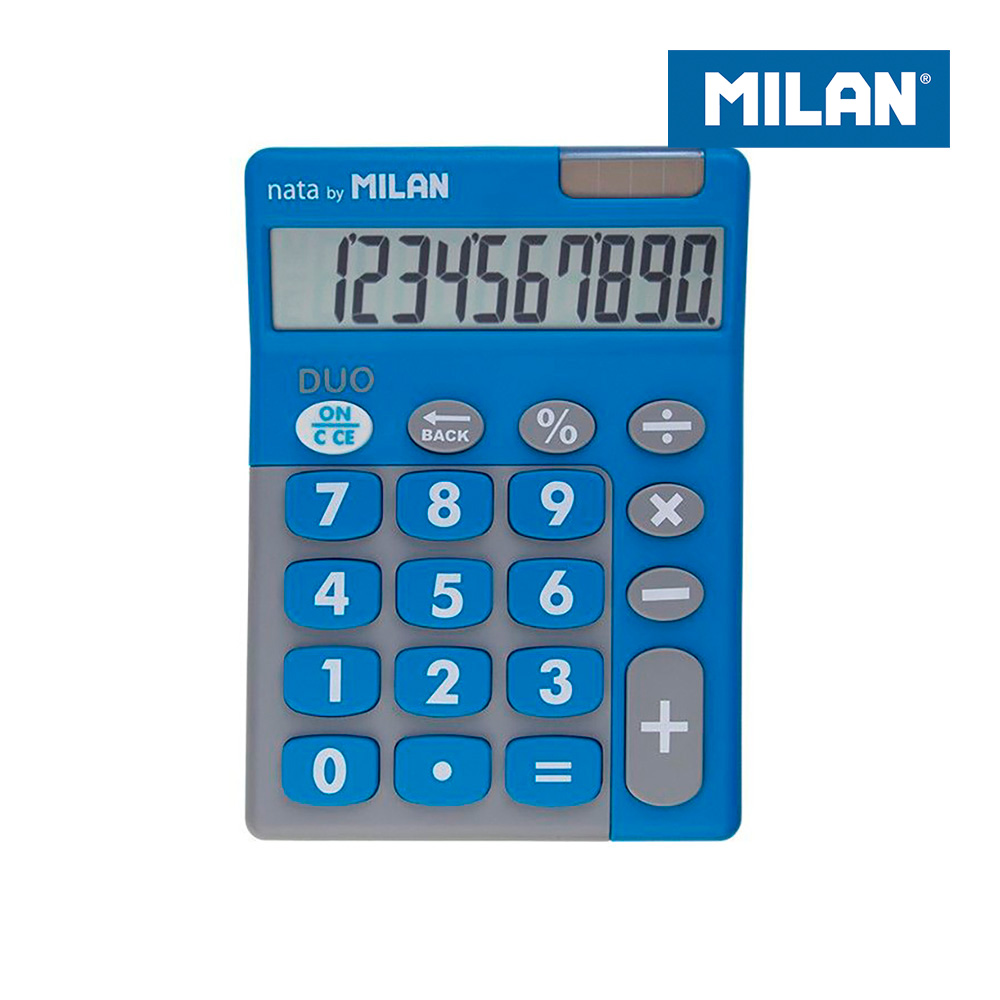 Calculadora Azul Duo De 10 Dígitos Blister Milan