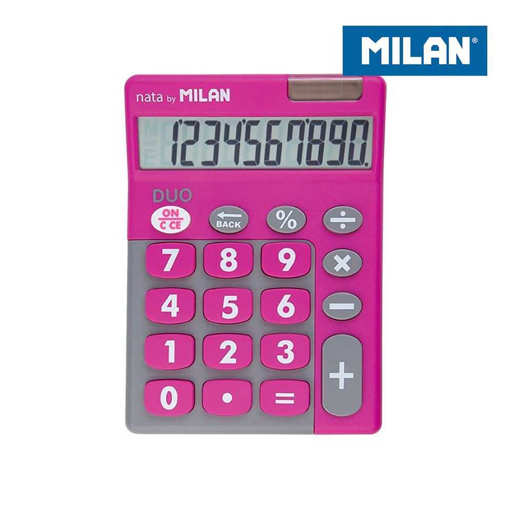 Calculadora Rosa Duo De 10 Dígitos Blister Milan