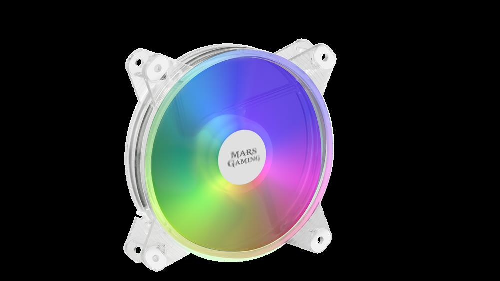 Ventoinha Mars Gaming Mfd 12cm Fan, Chroma RGB Auto, Ultra-Silent 14db, 4pin, Transparent