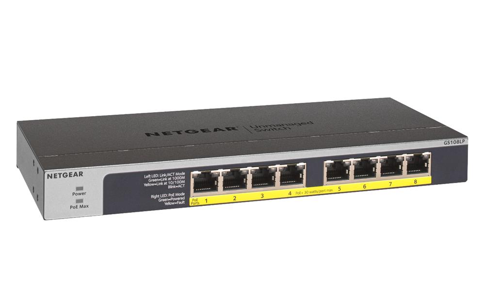 Netgear Gs108lp, Não-Gerido, Gigabit Ethernet (10.