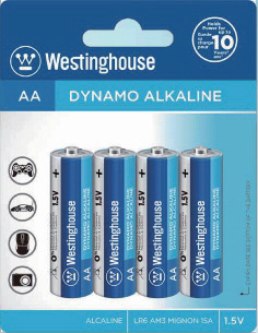 Pilha Westinghouse Alkaline AA - Blister de 4 Pcs