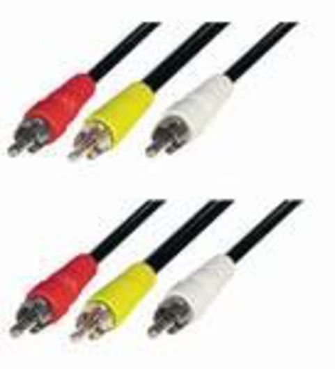 Cable Conexion de 3 X Rca Macho a 3 X Rca Macho. .