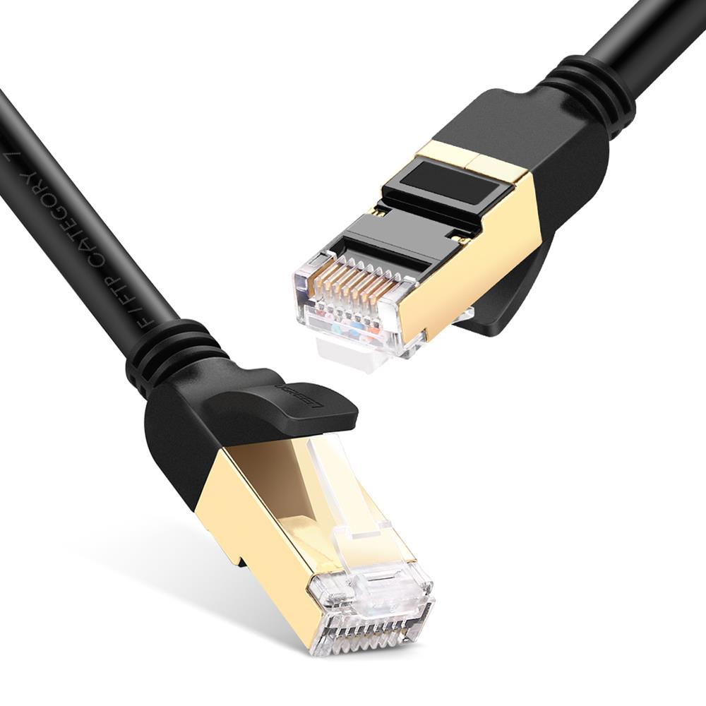 Ugreen Ethernet Rj45 Plochý Sítový Kabel , Cat.7, Stp, 1m - Cerný