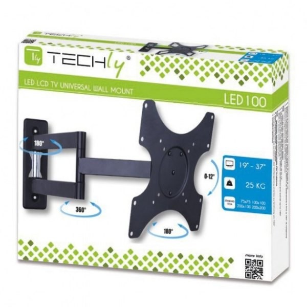Techly 19-37  Wall Bracket For LED Lcd Tv Tilt 3 Joints Black  Ica-Lcd 2903