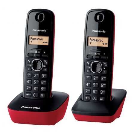 Telefone Panasonic Kx-Tg1612 Preto/Vermelho Pack
