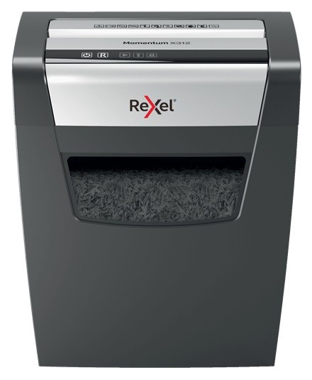 Rexel Momentum X312 Paper Shredder Particle-Cut Shredding Black  Grey