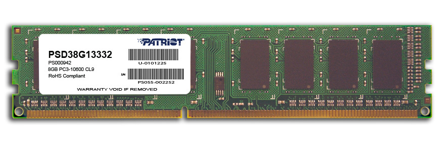 Patriot Memory 8gb Pc3-10600, 8 Gb, 1 X 8 Gb, Ddr.