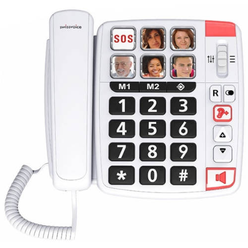Telefone Fixo para Idosos Swiss Voice Xtra 1110 Branco 