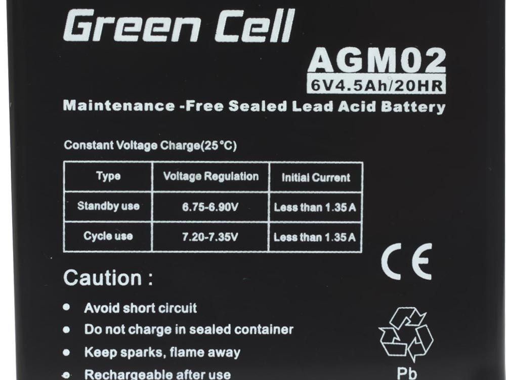 Green Cell Agm Battery 6v 4.5ah