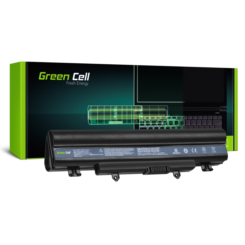 Green Cell Battery For Acer Aspire E14 E15 E5-511 E5-521 E5-551 E5-571 (Bottom) / 11,1v 4400mah