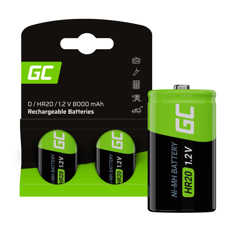 Green Cell Gr15 Pilha Bateria Recarregável D Hidr.