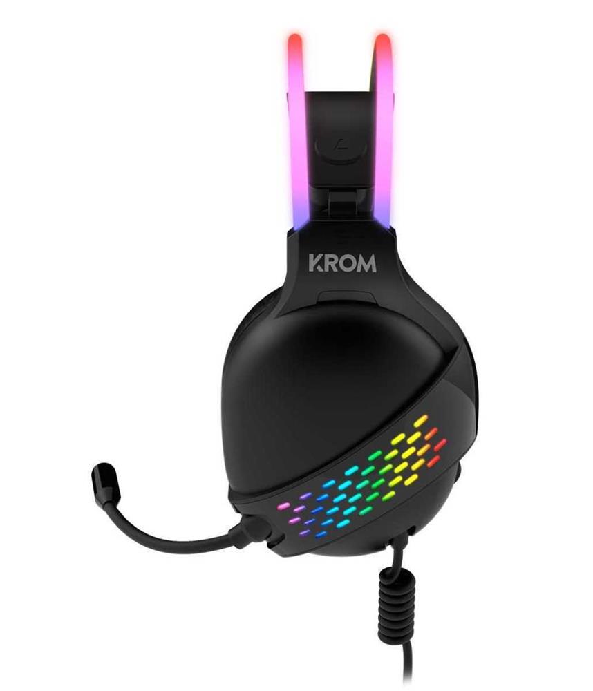 Headset Krom Klaim Stereo RGB Gaming Preto