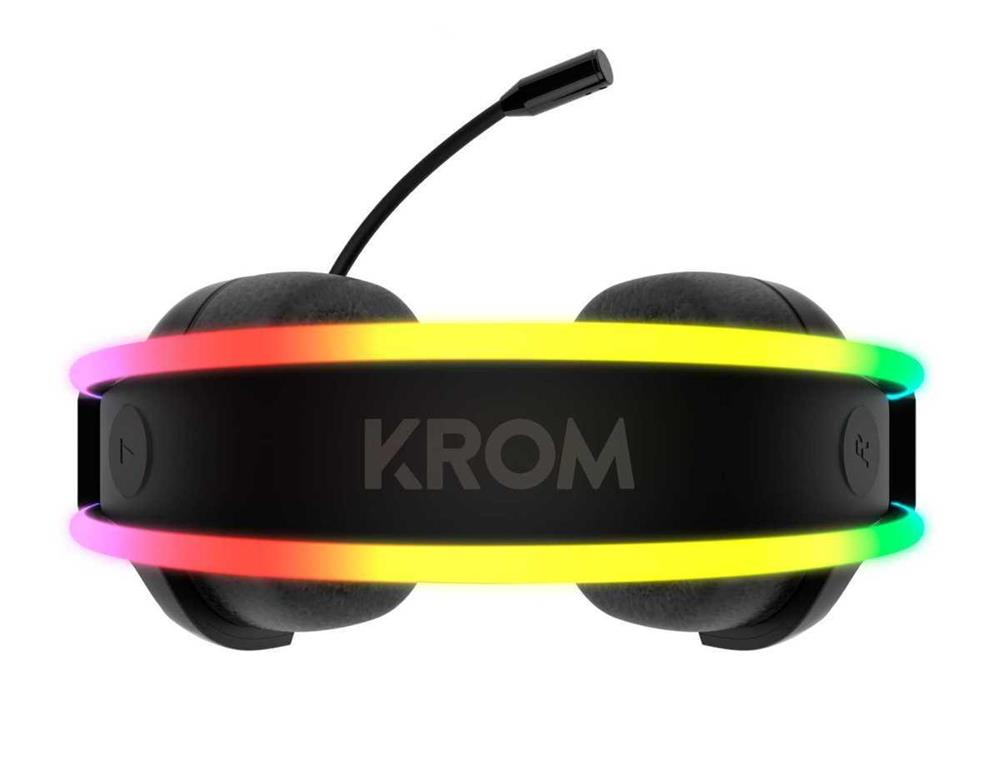 Headset Krom Klaim Stereo RGB Gaming Preto